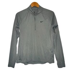Nike Women’s L DRI-FIT Half Zip Pullover Gray Activewear Athleisure Sport Top